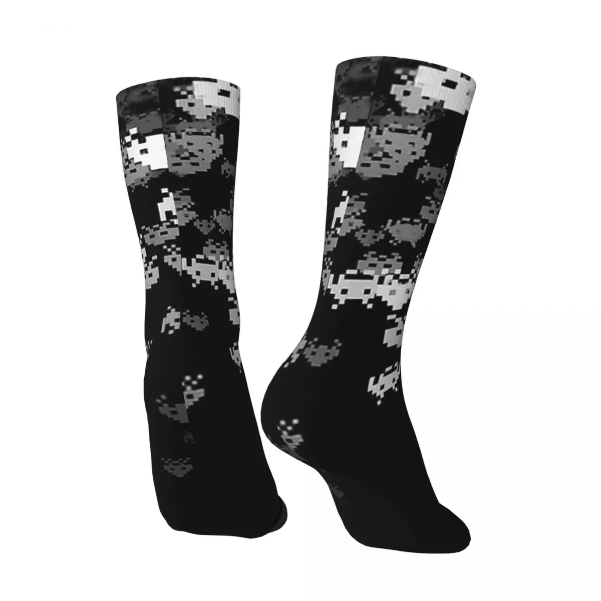 Hip Hop Retro Invaded Black Crazy Men's Socks Unisex Street Style Pattern Printed Funny Novelty Happy Crew Sock Boys Gift