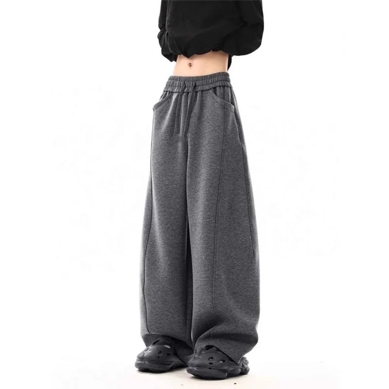 Heavy Scimitar Sweatpants 2026 Men's Autumn American High Street Loose Sports Trousers Straight Loose Wide-leg Trousers
