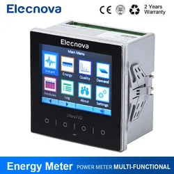 Multifunction Power Energy Meter RS485 3 Phase AC/DC Panel Mounted TFT LCD-Data Acquisition,Energy Manager,Remote Power Monitor