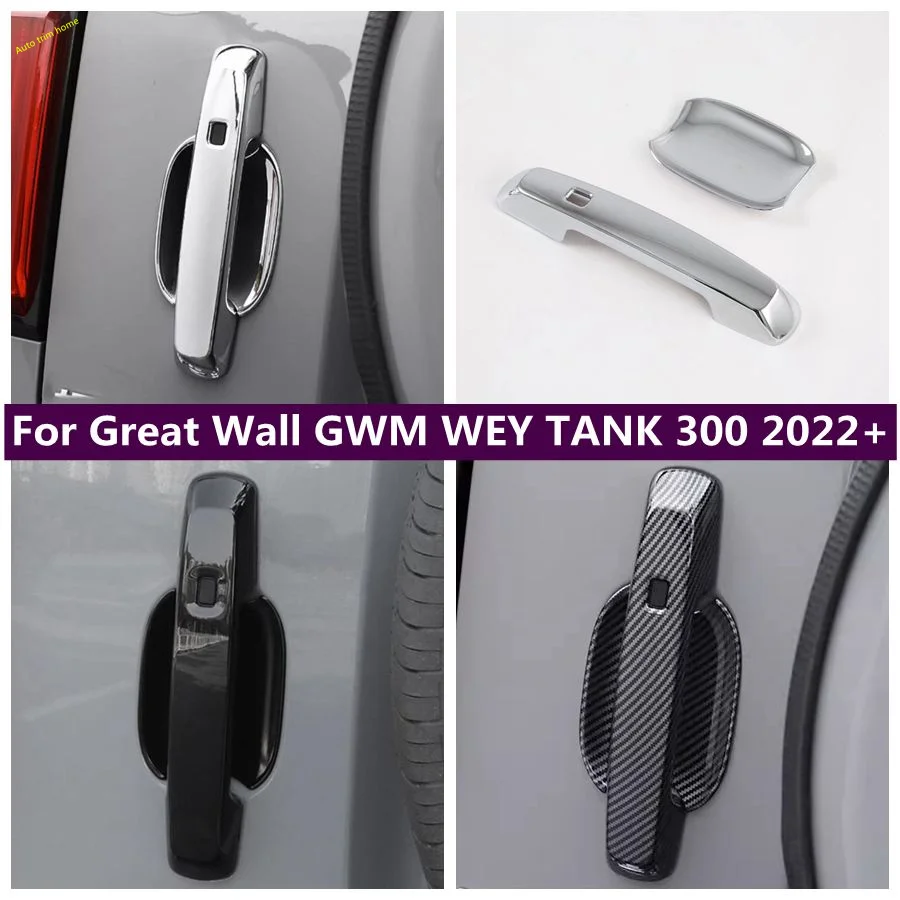 

Rear Door Pull Doorknob Handle Catch Bowl Decoration Frame Cover Trim For Great Wall GWM WEY TANK 300 2022 2023 Car Accessories