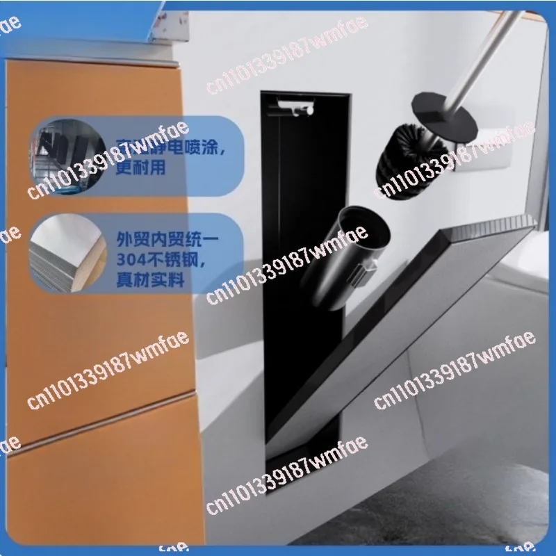 

Storage Cabinet for Bathrooms Hidden Stainless Steel Wall-Mounted Toilet Brush