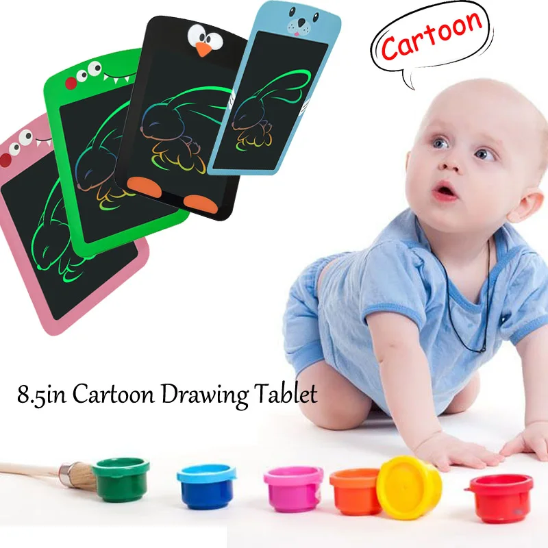 8.5/in Cartoon LCD Writing Tablet Drawing Board Kids Graffiti Sketchpad Toys Handwriting Blackboard Magic Drawing Board Toy Gift