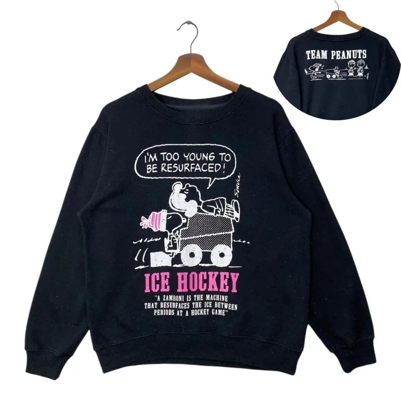 

Женские осенне-зимние толстовки Snoopy Merch, одежда с мультяшным принтом, толстовка Y2K, большой пуловер из чистого хлопка, повседневная одежда