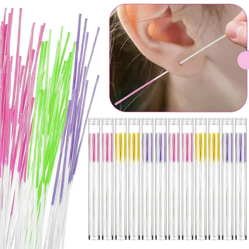60Pcs Ear Line Ear Hole Cleaning Line Removes Dirt, Deodorizes and Prevents Plugging. Ear Line Portable Ear Hole Cleaning Tools