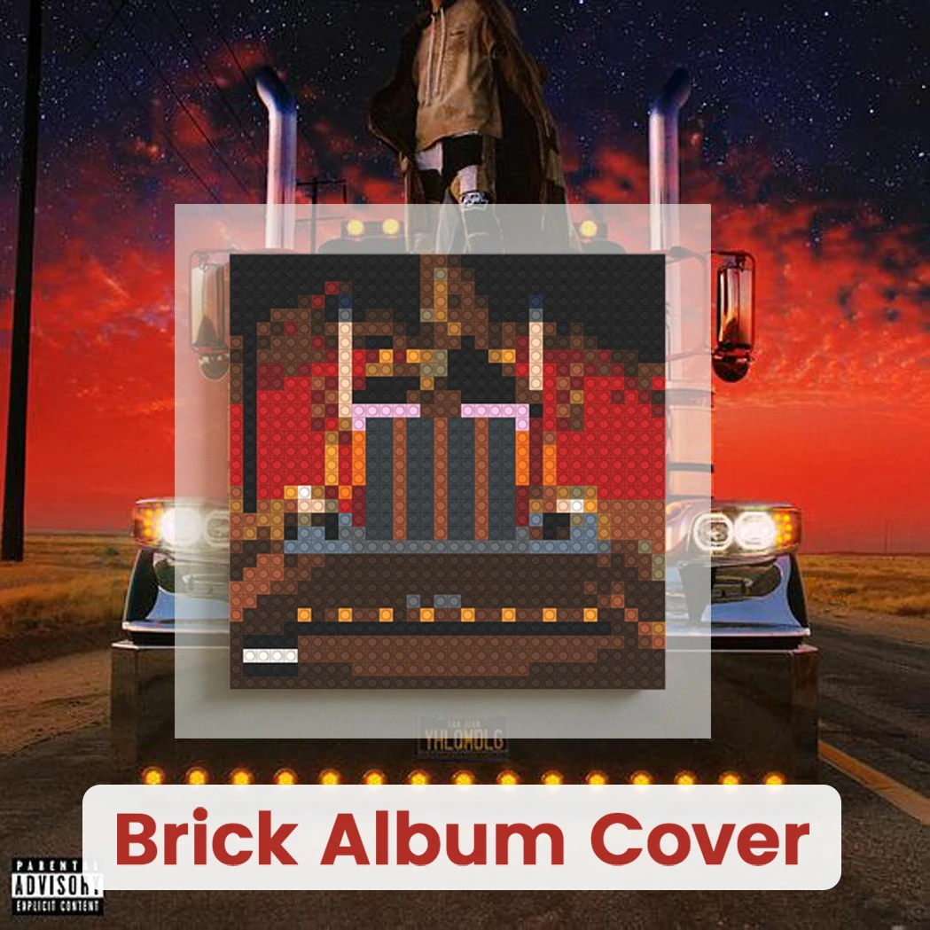 

Pop Rapper B-Bad B-Bunny Posters Music Album Cover Pixel Art Mosaic Building Blocks Brick Painting Home Wall Decor Poster Gift