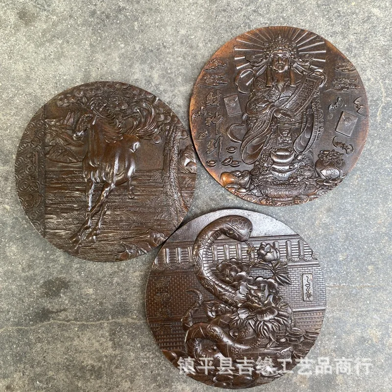 

Zodiac Commemorative Medal round Galloping Horse Temple Pattern Indoor Living Room Office Decorations Decoration