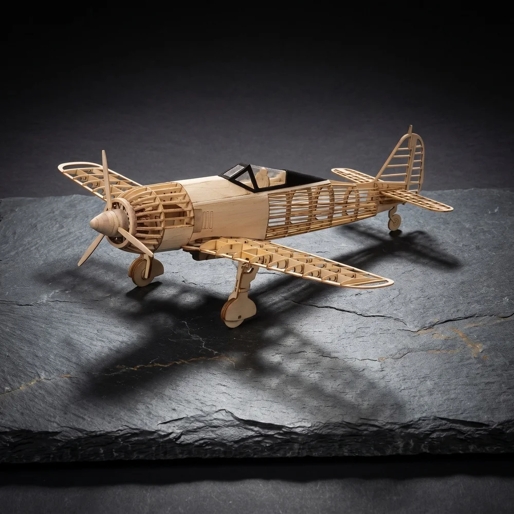 VX19 Balsa Wood Airplane Static Model Kit | DIY 3D Puzzle Desk Decor Gift for Aviation Hobbyists - view 6