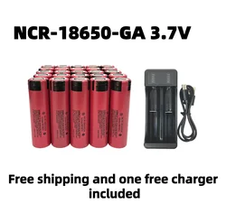 Free shipping18650 battery 2024 100% original NCR18650GA high discharge 3.7V 3500mAh rechargeable battery flashlight flat top