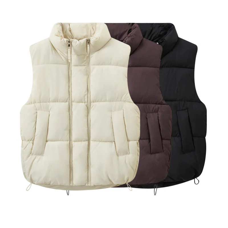 سترة نسائية قصيرة فضفاضة لشتاء 2025 على الطراز الكوري سترة بياقة واقفة ملابس خارجية مريحة تسمح بمرور الهواء ومناسبة للتنقل #1