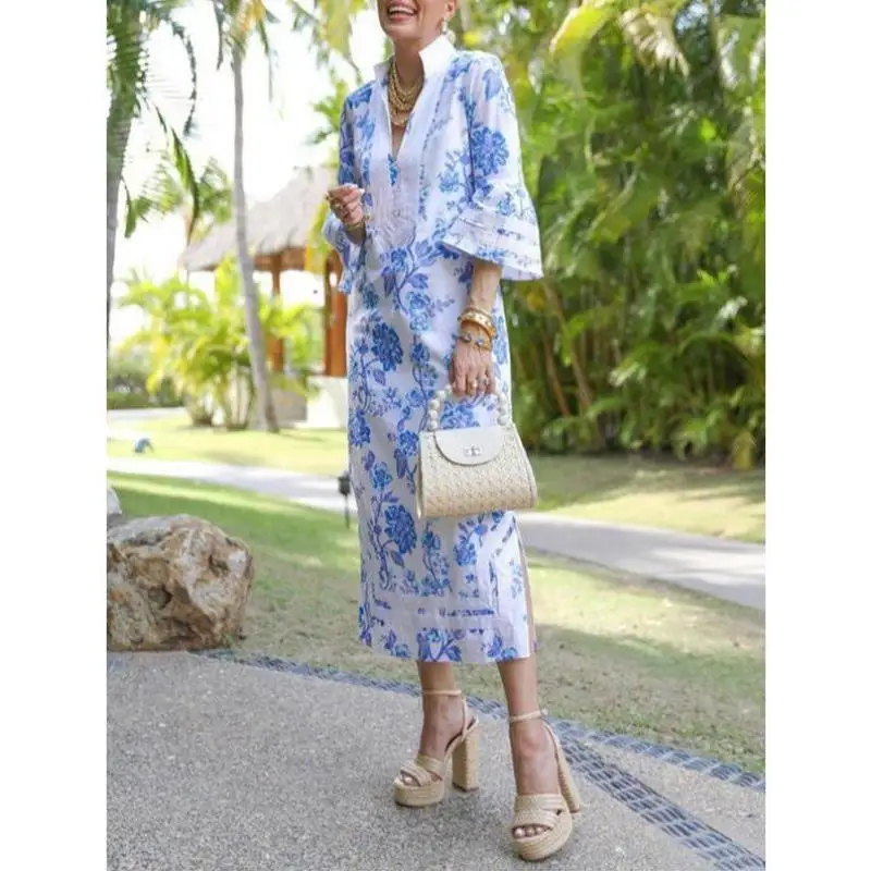 

Casual Floral Print Split Hem Dr Seven Sve Autumn Season New Sle Men's Sportswear Set Cross-Border New Model