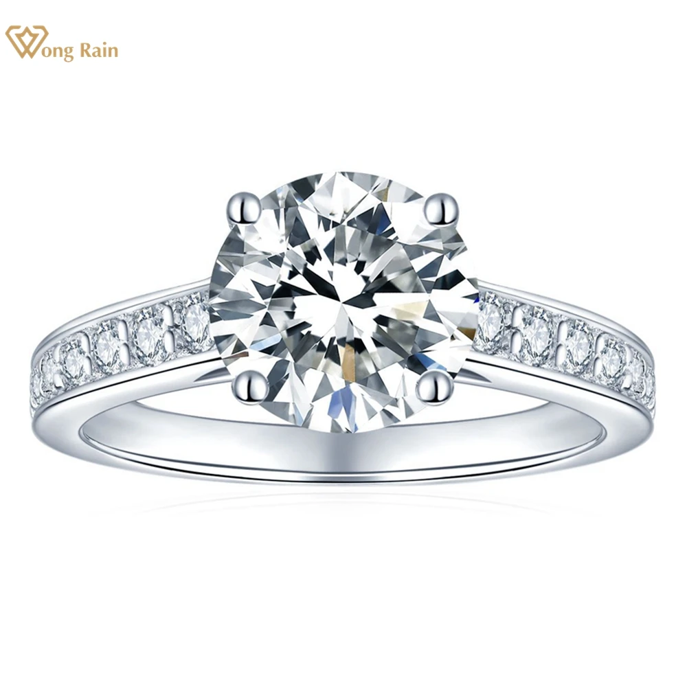 

Wong Rain 100% 925 Sterling Silver 3EX VVS1 D Color Round Cut 2CT Real Moissanite Diamond Wedding Engagement Rings Fine Jewelry