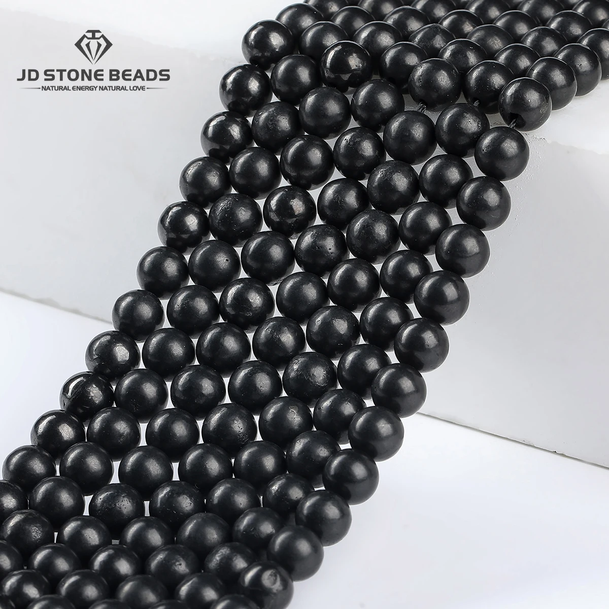 Genuine Natural Stone Russian Shungite Bead Round Loose Spacer Gemstone Bead For Jewelry Making Bracelet Necklace Accessory