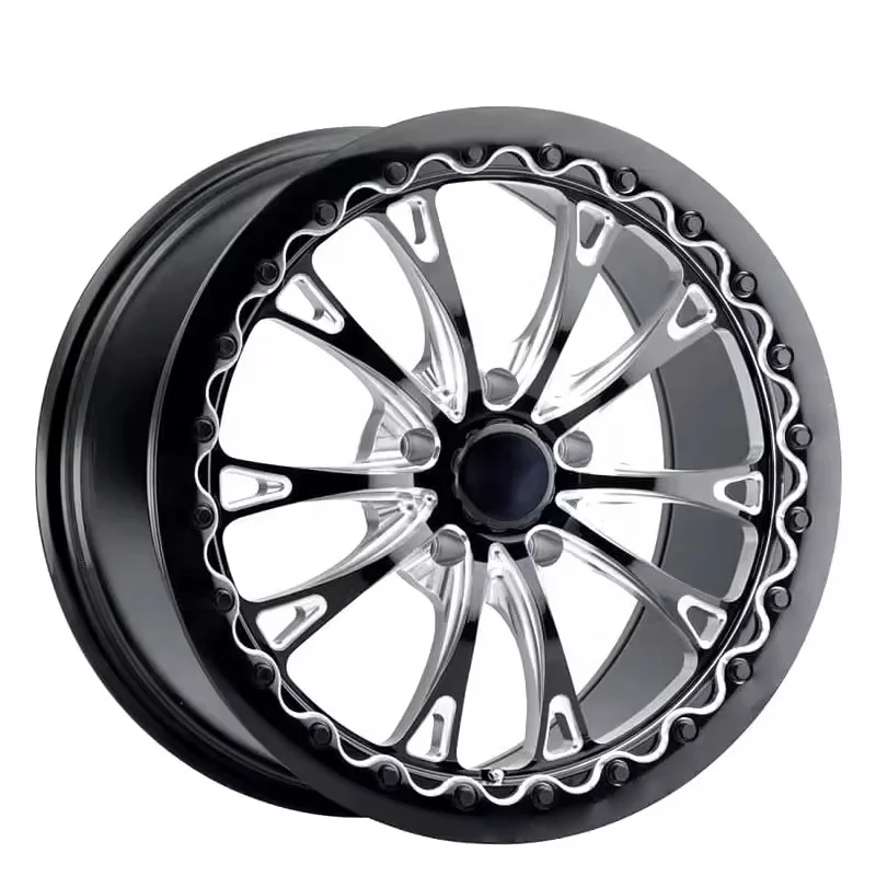 

Forged Alloy Wheel Black Silver Dual Tone Multi Bolt Accent Unique Fan Spoke Performance Lightweight Durable Various Passenger