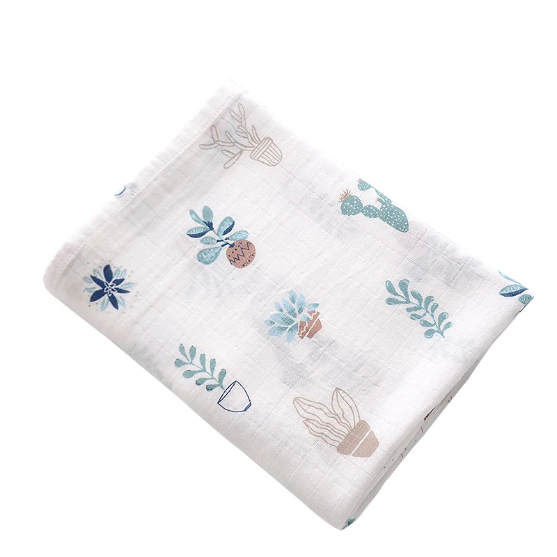 Muslin Baby Bath Towel Double Gauze Bath Towel Bamboo Fiber Newborn Blanket 105x120cm Thin Quilt Blanket