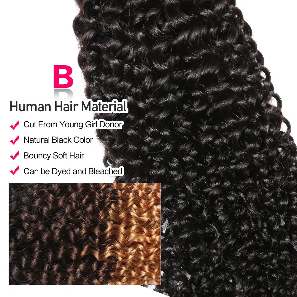 Kinky Curly Malaysian Krullend Menselijk Haar Bundels Diep Krullend Extensions Grade 12a Rauw Maagdelijk Menselijk Haar Weven 1 3 4 Bundels/Lot