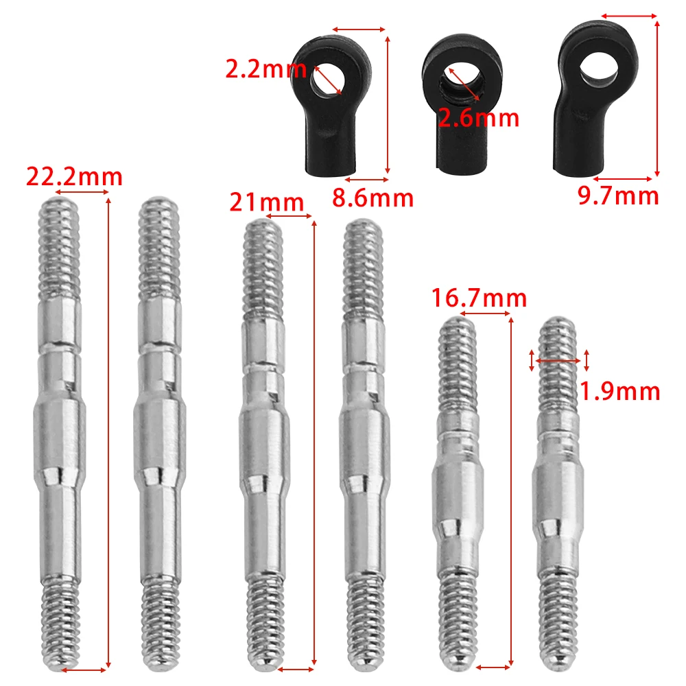 อะแดปเตอร์ Hex Body Linkage Rod Links ชุดโช้คอัพ CVD Shaft สําหรับ Losi Micro B 1/24 RC รถ 2WD Buggy RTR อะไหล่อัพเกรด