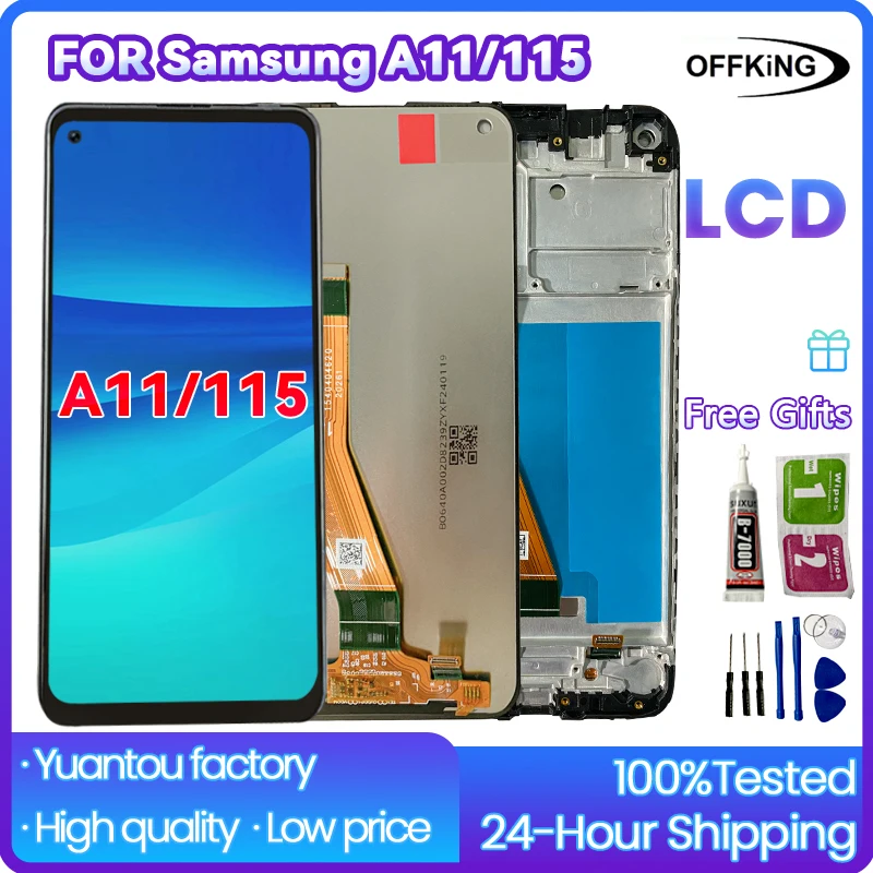 6.4 inch LCD for Samsung Galaxy A11 A115 SM-A115M SM-A115M/DS Touchscreen Digitiser for Samsung SM-A115W with Frame LCD