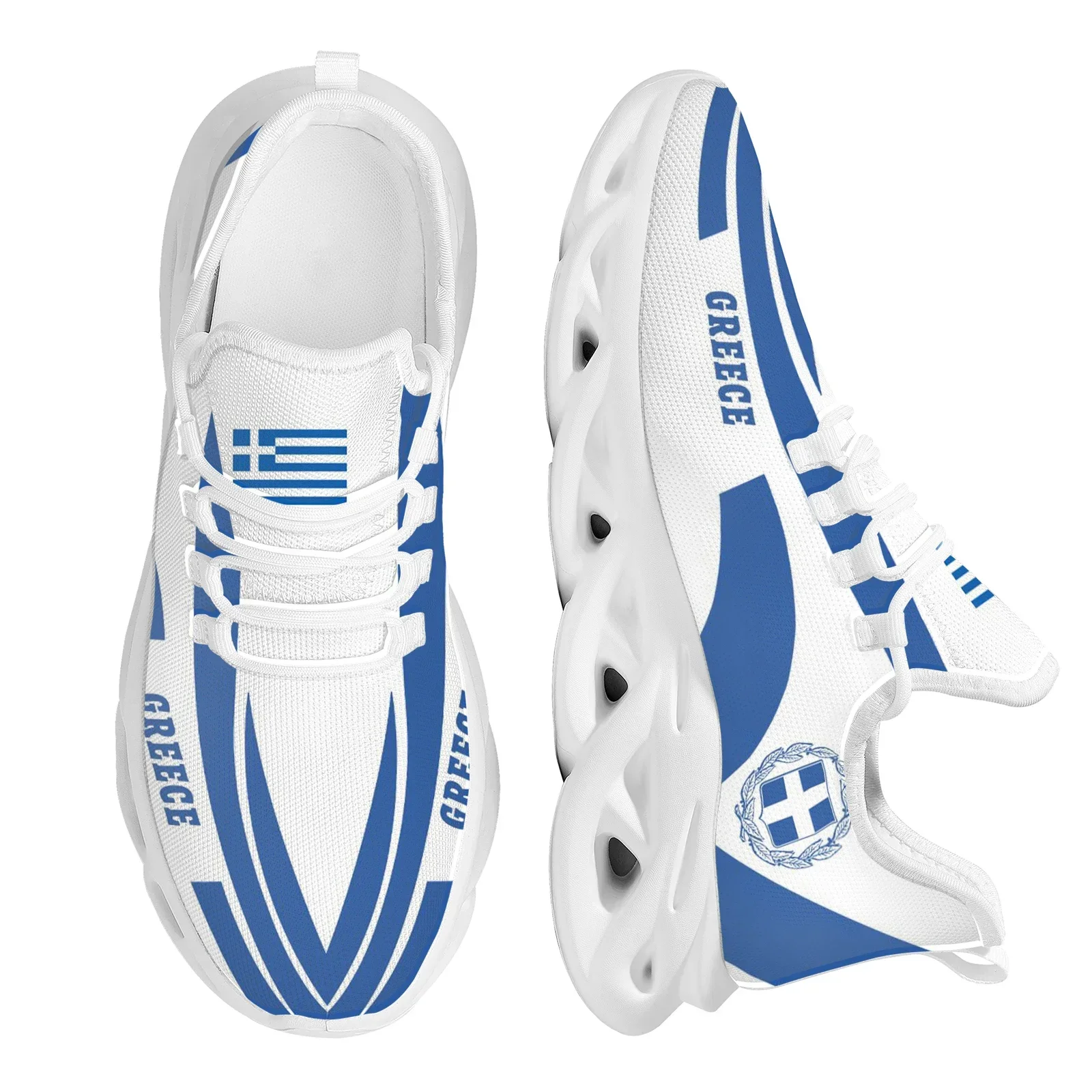 

Custom Made Greece National Flag And National Emblem Design Lightweight Outdoor Sports Shoes Popular Models Demand Custom Shoes