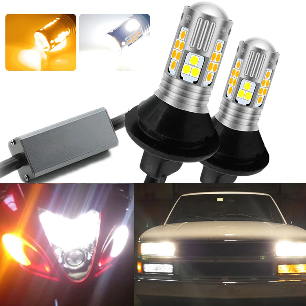 

1157 BAY15D Error Free Dual Color Switchback DRL LED Turn Signal Light Bulbs Parking Lamp No Hyper Flash Built-in Resistors