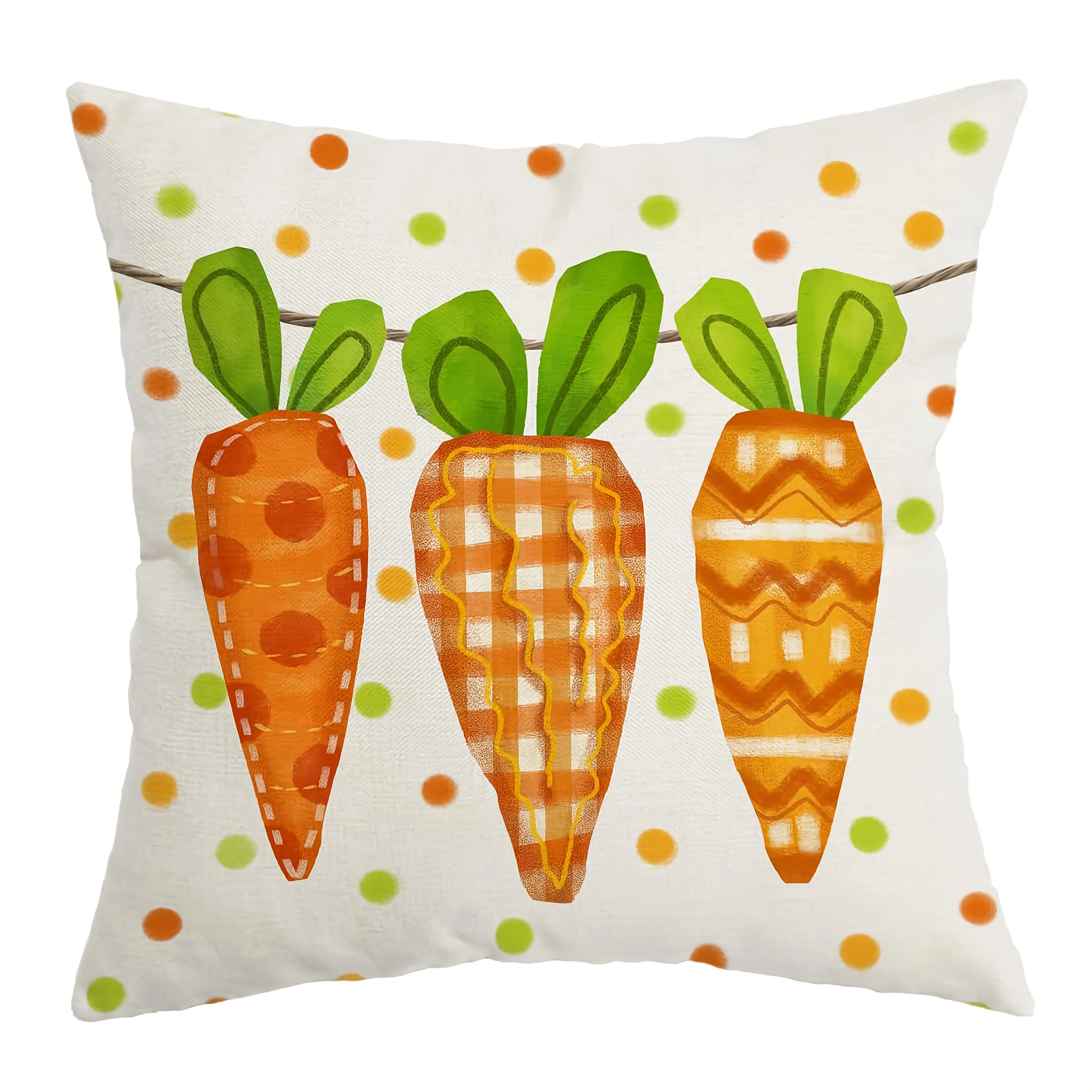1pc Carrot Themed Printed Throw Pillow Cover, Suitable for Sofa, Bedroom, Living Room, etc., Easily Create a Spring Atmosphere