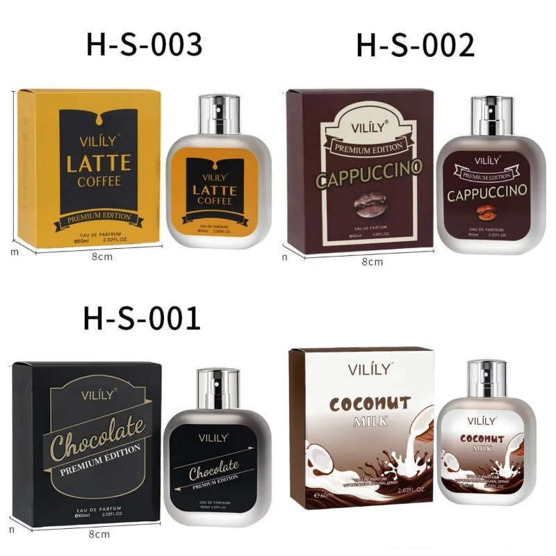 60 مللي شوكولاتة كابتشينو أو دي بارفروم للنساء عطر يدوم طويلاً ماركة جوز الهند قهوة فاخرة خشبية عطر طبيعي رذاذ