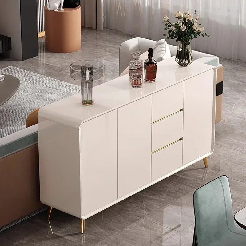 Organizador de Archivos Glamour White, Gabinete Blanco para Sala de Estar, Cómoda para Dormitorio, Estética, Dressoir, Kast, Gabinete Cómoda