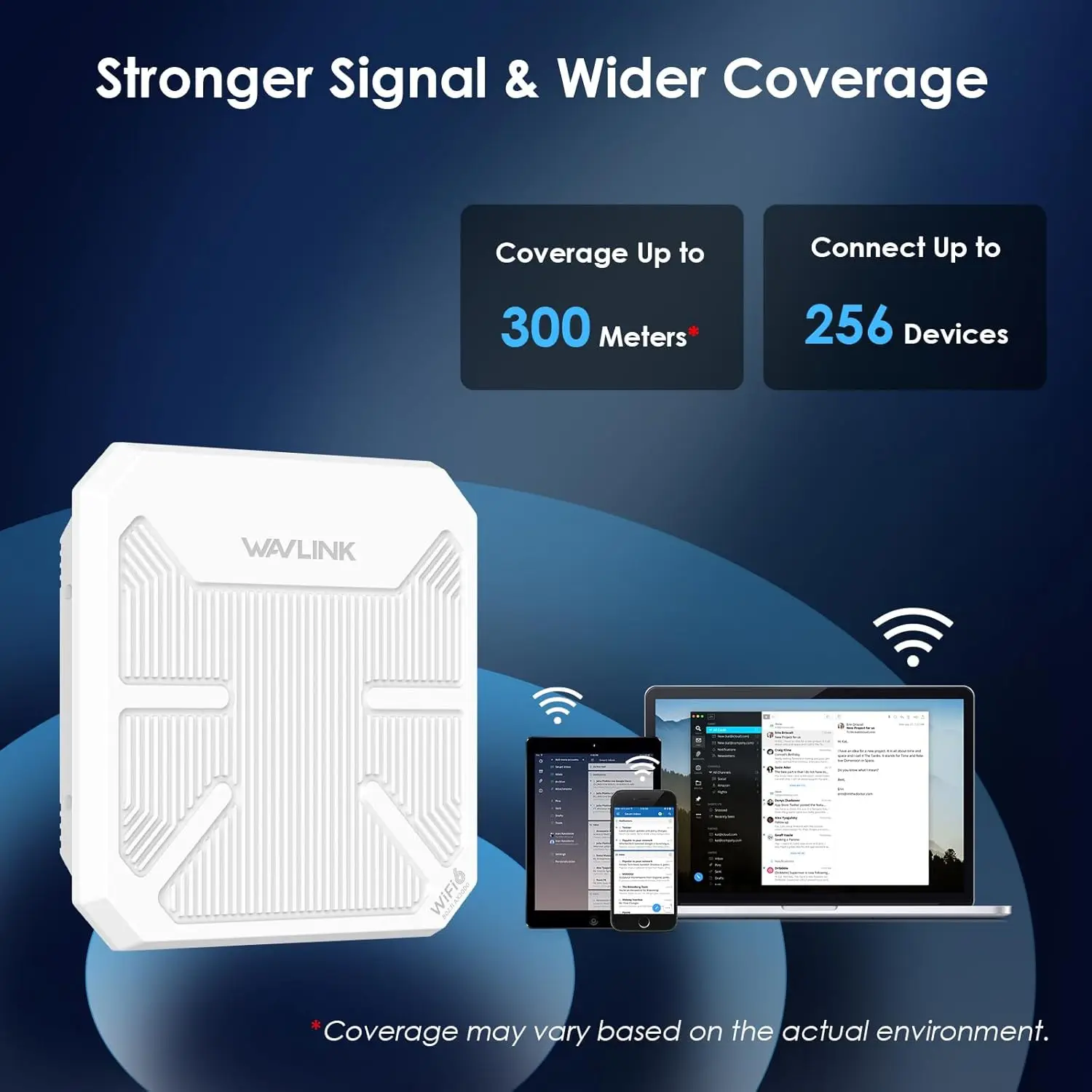 Long Range 3KM Point to Point AP Waterproof PoE Mesh WiFi Extender Repeater PTP PTMP Wavlink AX3000 WiFi 6 Outdoor