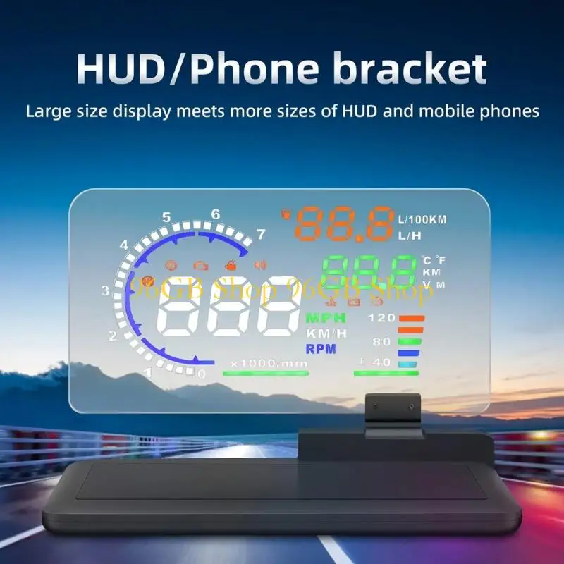 96GB HUD Car Phone Holder Motorcycle Car Head Up Display Bracket With Low Latency Navigation And Secure Grip Design