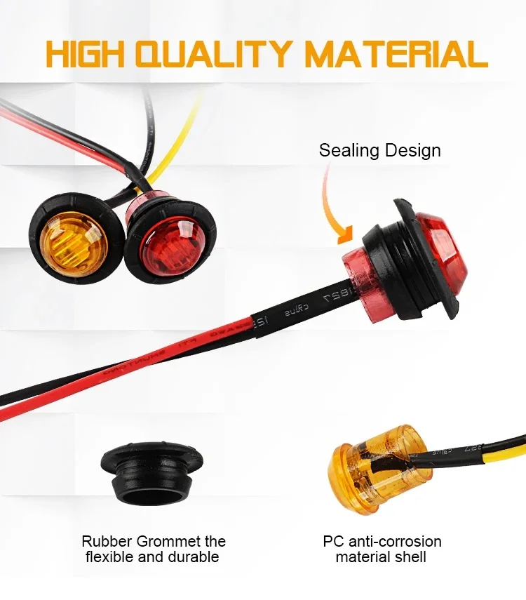 10 قطعة LED مقطورة الجانب ماركر ضوء ، مؤشرات السيارات ومصباح التخليص مع إشارة الانعطاف للشاحنات والمقطورات RV والمركبات #5