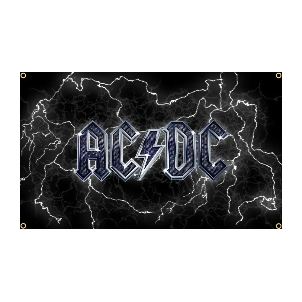 90X150CM 3X5Ft AC/DC Band Flag Polyester Printing Music Memorabilia Banner For Decor