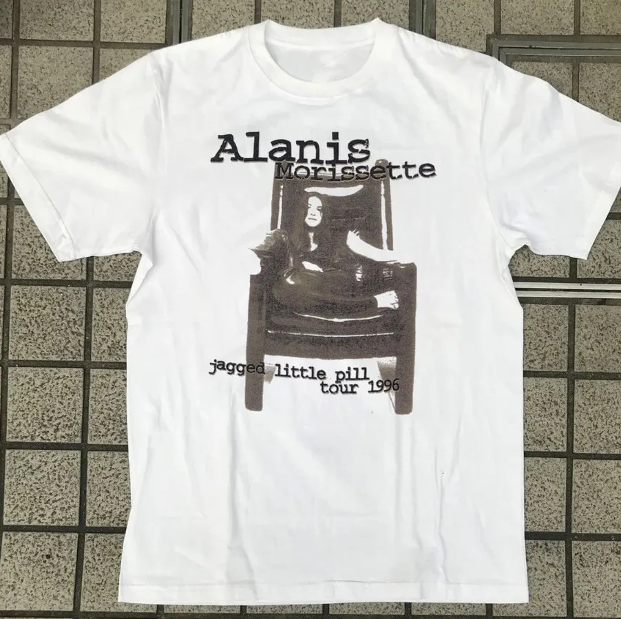 Alanis Morissette Jagged Little Pill Tour Cotton White All Size Shirt J611 Luxury oversized Anime pattern clothing Y2K top summe