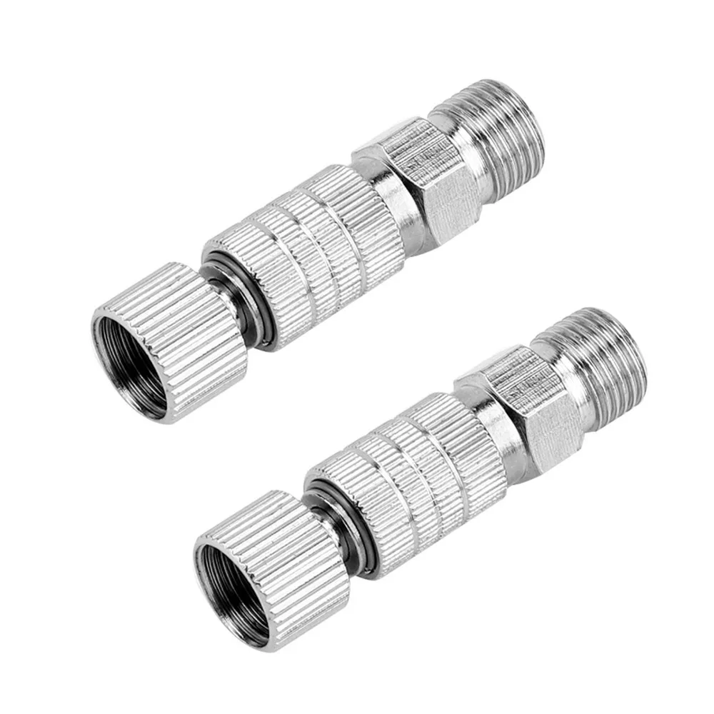 2pcs Silver Quick Release Coupling Metal Length 38mm Airbrush Hose Adapter Quick Disconnect Coupler For Air Compressor