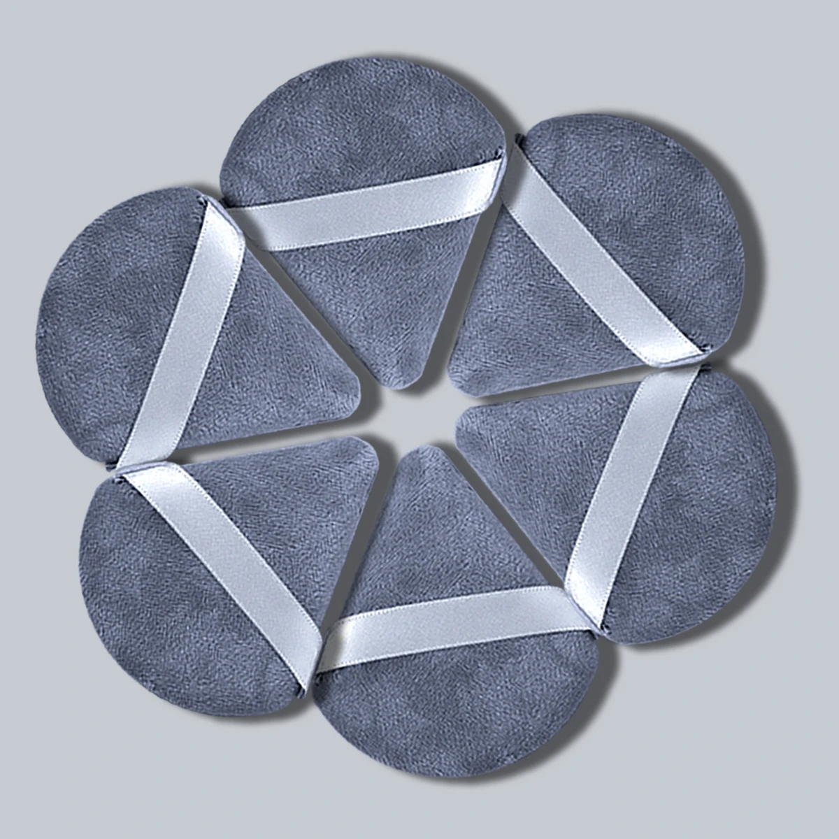 Esponja triangular de esponja suave, herramienta de maquillaje profesional, seca y húmeda, doble propósito, 6 uds.