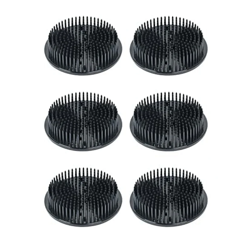 6PCS Flower Frog 2.75Inch Plastic Flower Pins For Arrangements With 3 Mini Suction Cups , Black