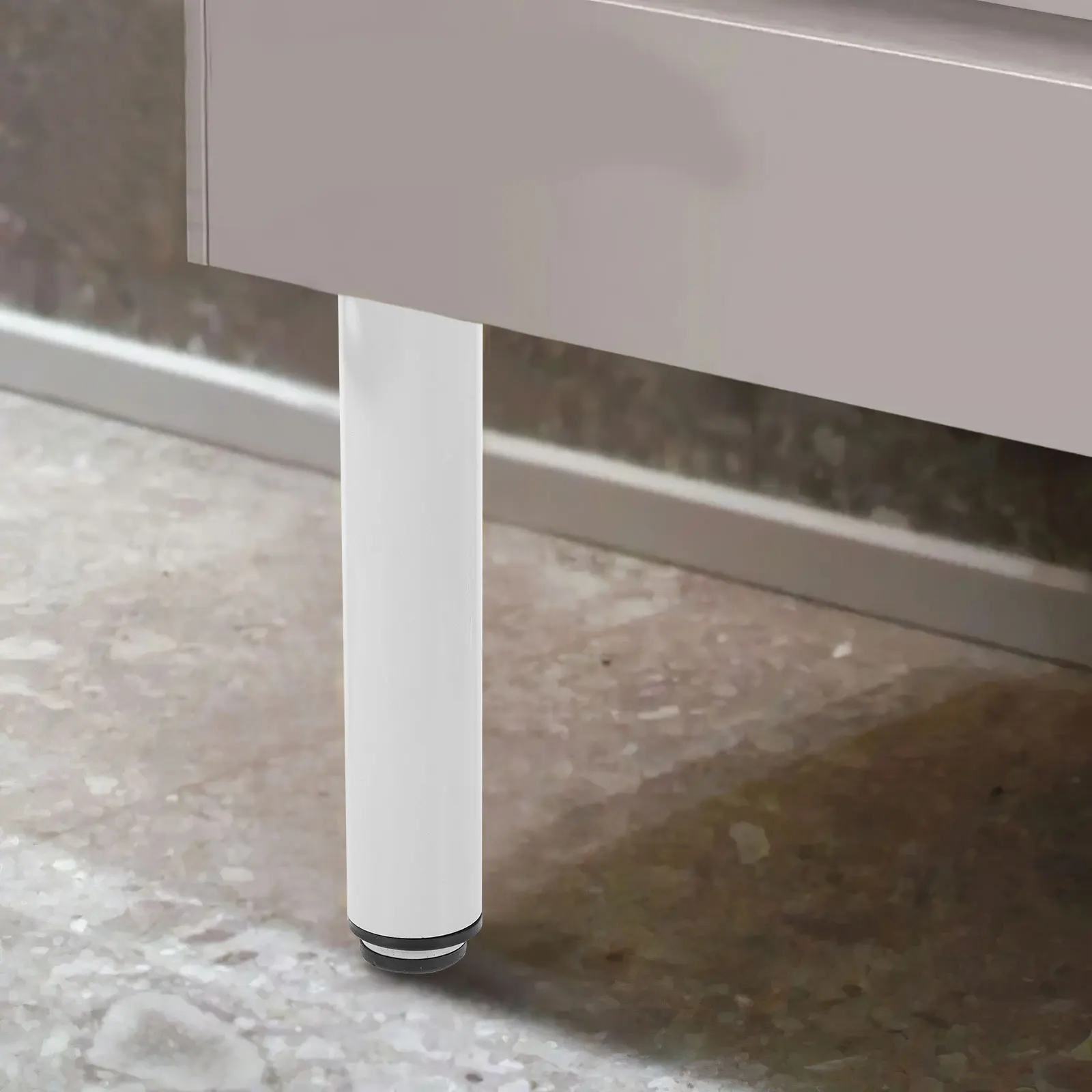 

2 Pcs Furniture Legs for Bed Base Table Replacement Adjustable Height Desk Vanity Furniture Legs White Sturdy Iron Feet