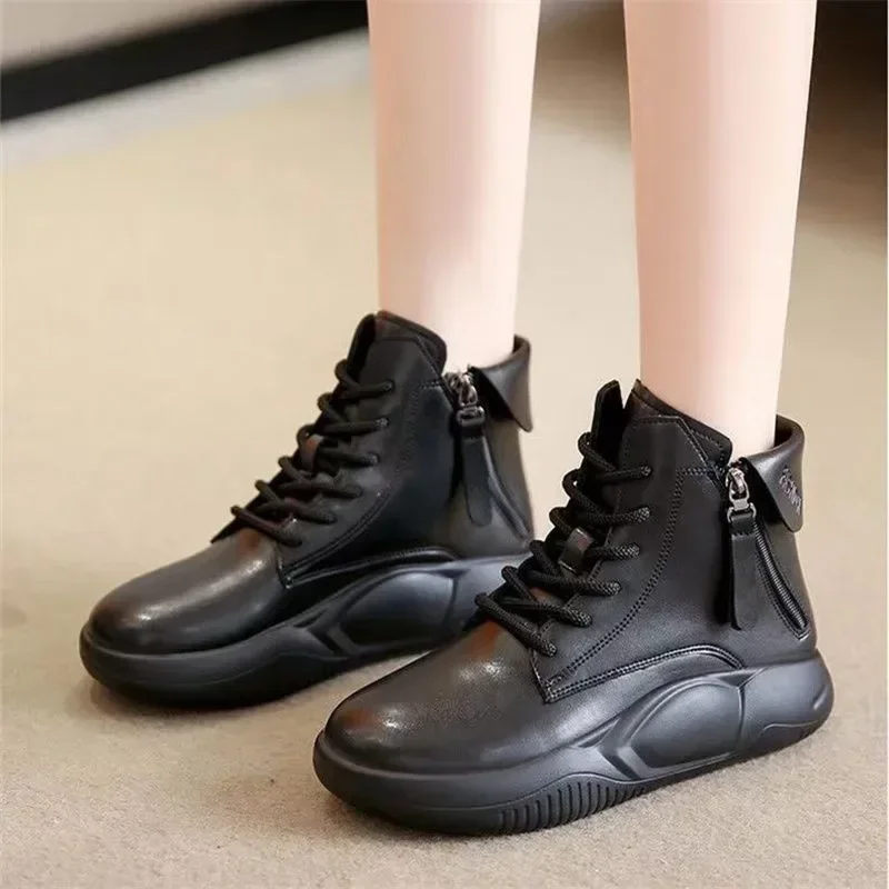 

Quality Women's Shoes Autumn Modern Ankle Boots Women Winter Warm Shoes Lady Round Toe Zip Boots Female Sneakers Platform Shoes