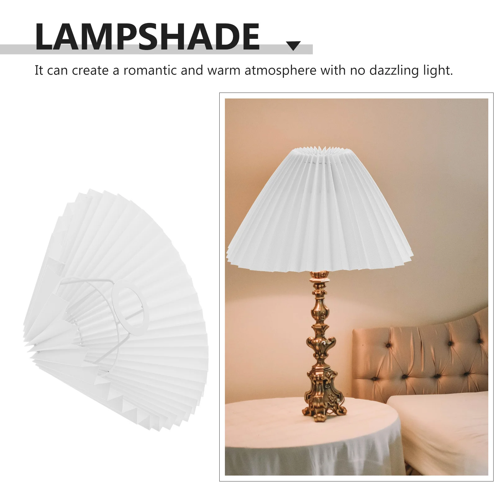 

Pleated Lampshade Durable Cloth Light Cover Modern Home Decorative Light Shade Bedroom Wall Ceiling Table Lamp Accessory Shell
