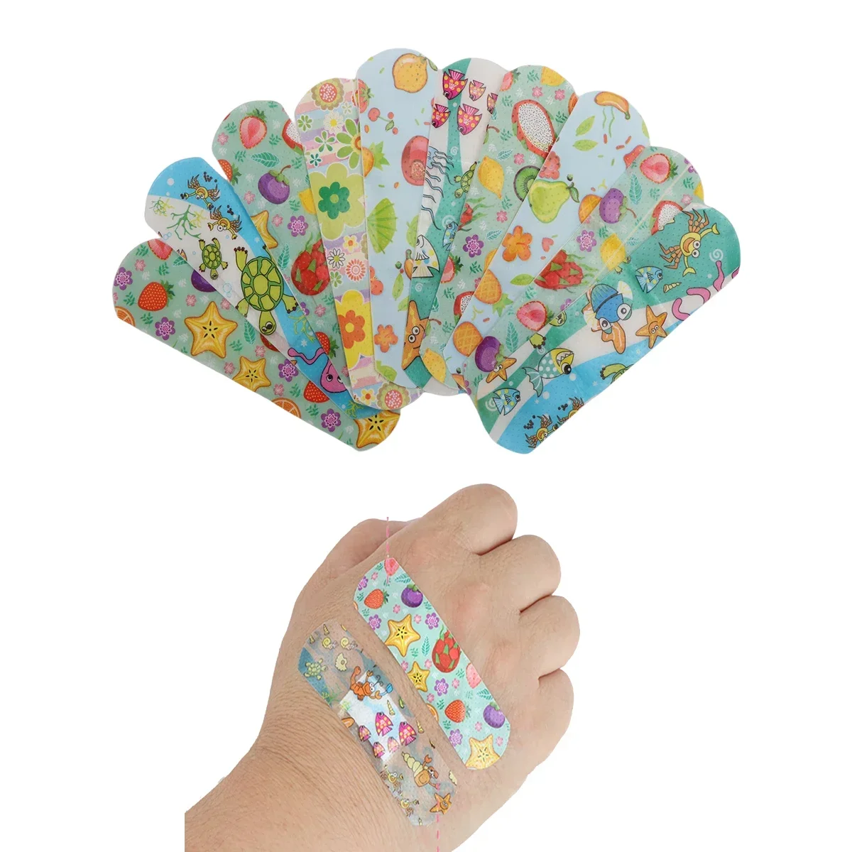 100pcs Cartoon Animal Pattern Waterproof Hemostasis Kids Band Aid Stickers Adhesive Bandage Wound Strips Plasters for Children