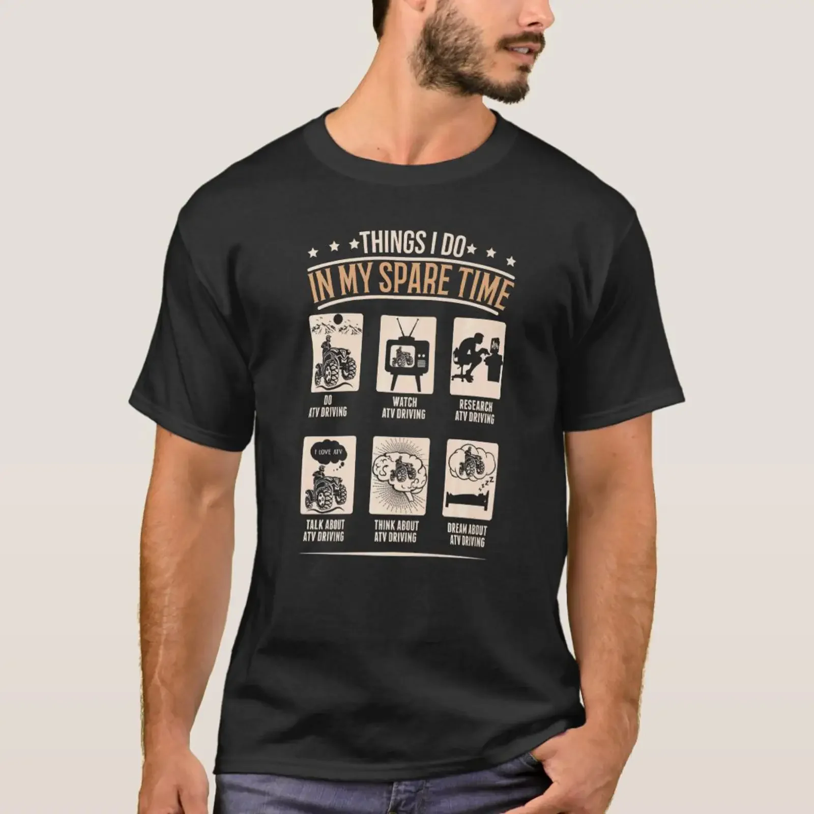 Dinge, die ich in meiner Freizeit tue: Quad Bike Atv Drivin T-Shirt, Vintage-Waschung, vielseitige Streetwear, stilvolles Oberteil für den Alltag