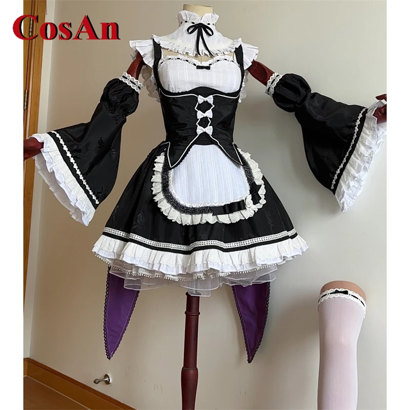 CosAn Re:Life In A Different World From Zero Rem Cosplay Costume Sweet Gorgeous Uniform Dress Activity Role Play Clothing