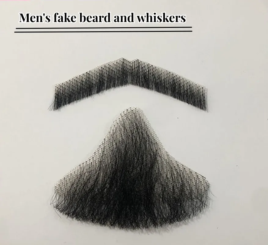 Fake Beard Adhesive Stick Simulated Beard Goat Beard Real Human Hair Men's Fake Beard Collar Beard