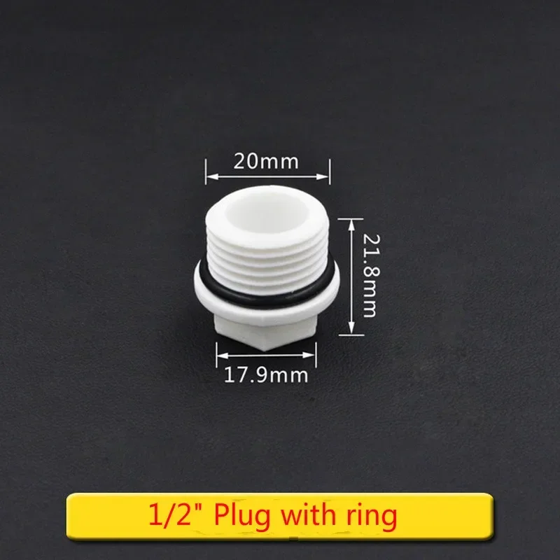 50 peças 1/2 "3/4" 1 "rosca ppr tampa final plugue tubo de encaixe de tubulação bsp plástico rolha de tubulação de água evitar vazamento anel de estrangulamento