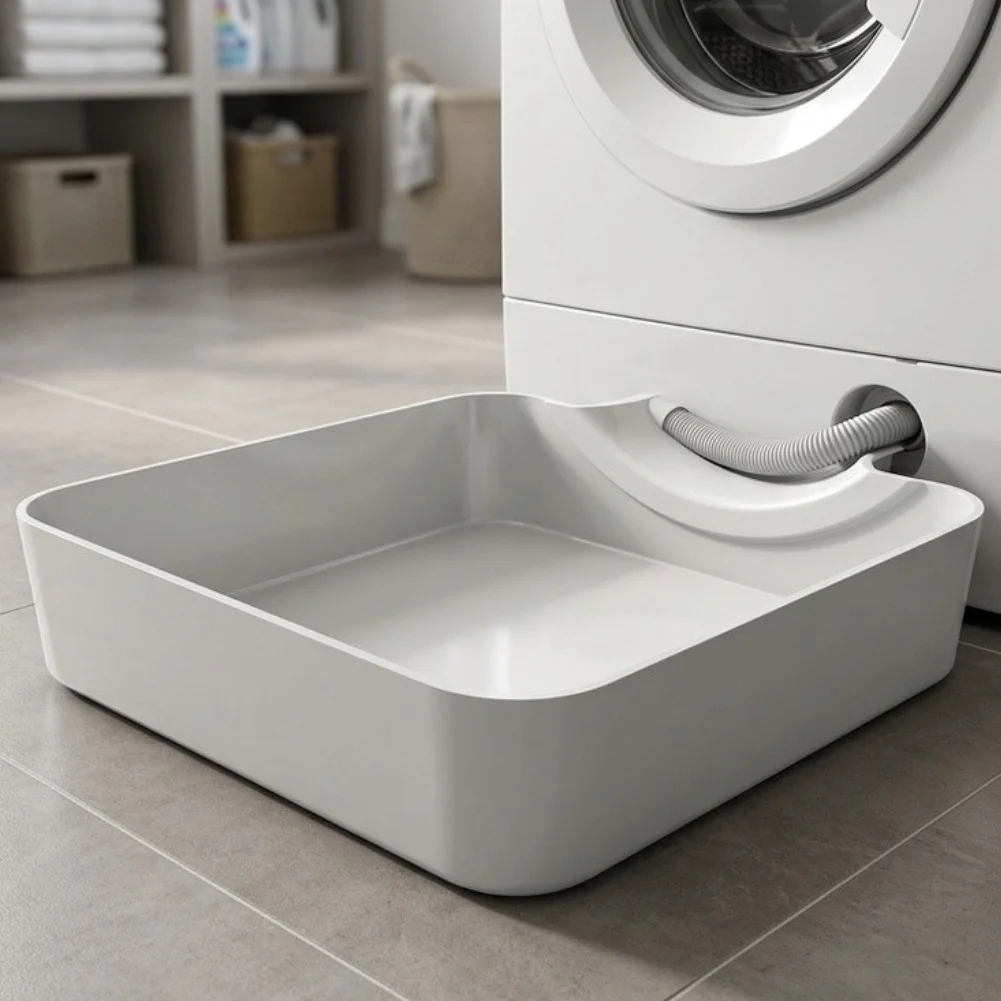 ABS Washing Machine Drain Tray Anti-Overflow Water Deflection Pan For Front Load Appliances Floor Protection Easy Install