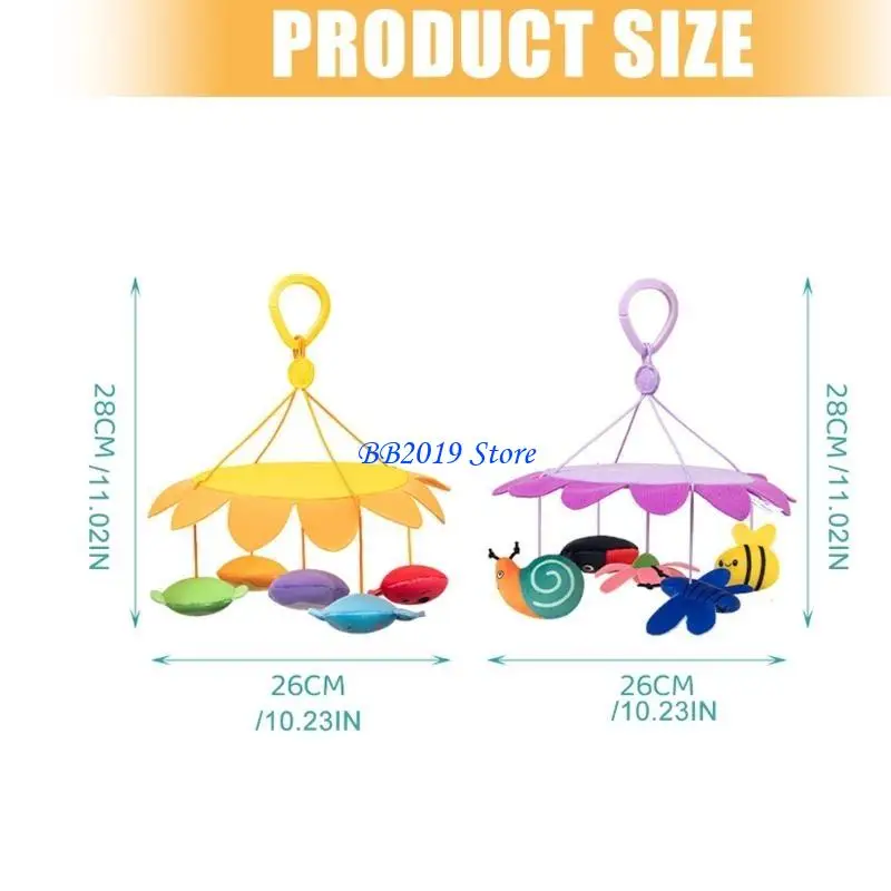 Q0KB Łatwy w montażu dzwonek do łóżeczka dziecięcego ze stymulującymi konstrukcjami zachęcającymi do rozwijania wczesnych