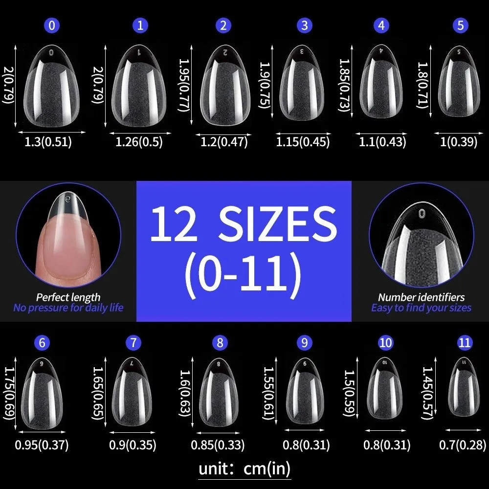 Stylish Half Matte False Nail Tips 12 Size Extra Short Press On Nails Pre-Shaped Soak Off Nail Extension Tips for Girls