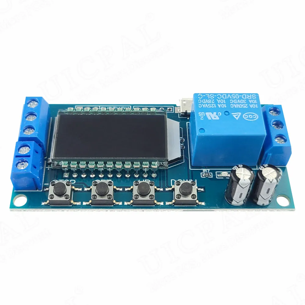 XY-LJ02 Relay Module Delay Power Off One Channel Cycle Timing Circuit Switch USB Micro One-Line Relay with Display