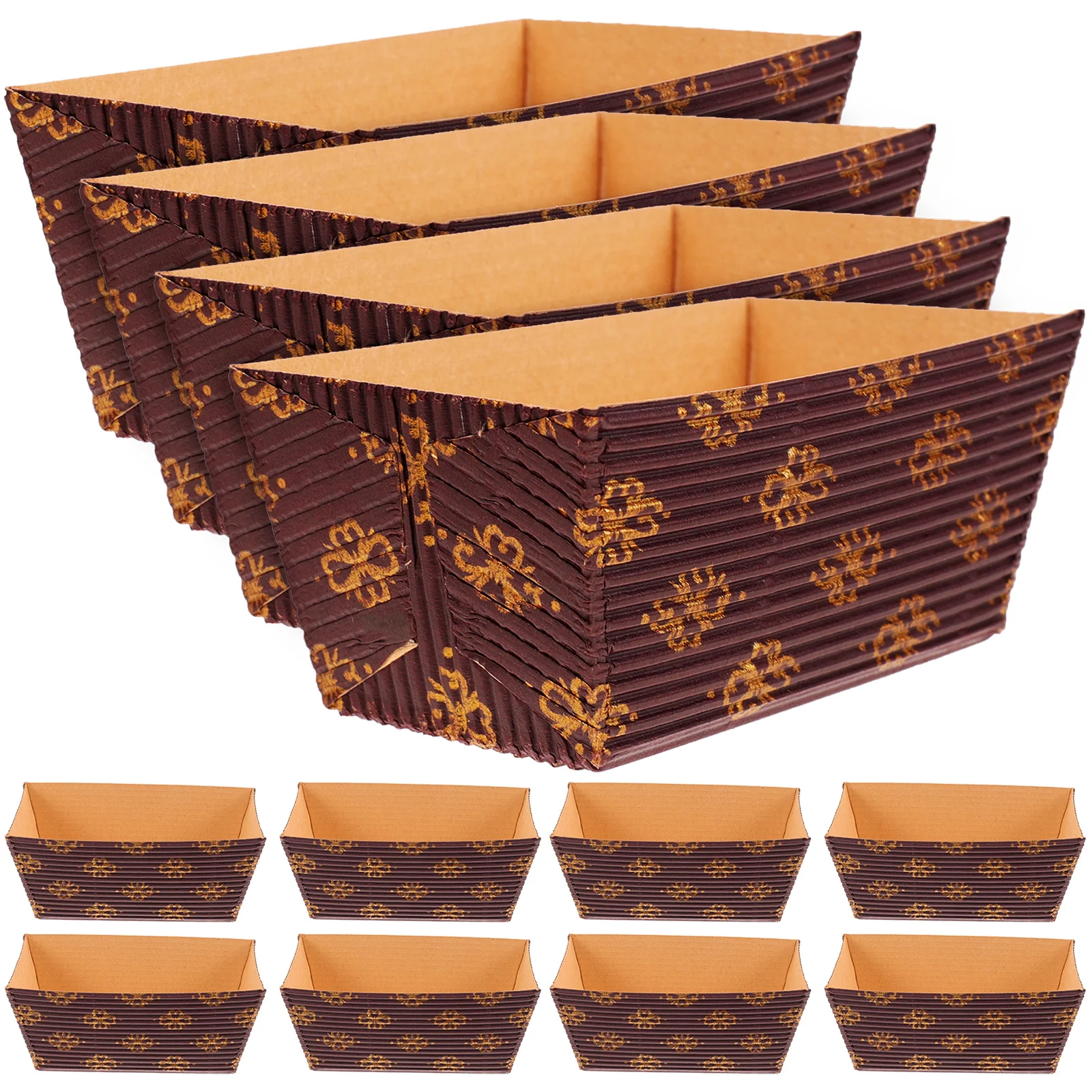 

25pcs Paper Mold Set Disposable Baking Trays Rectangular Cake Cups Loaf Pan Liners Mini Bread Pans High Temp Resistant