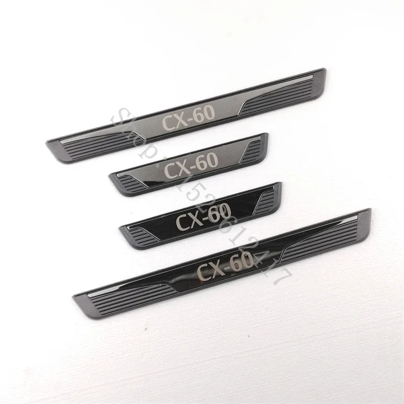 

For Mazda CX-60 CX60 2022-2024 Door Sill Protector Car Accessories Auto Threshold Scuff Plate Stickers Steel Pedal Trim Styling