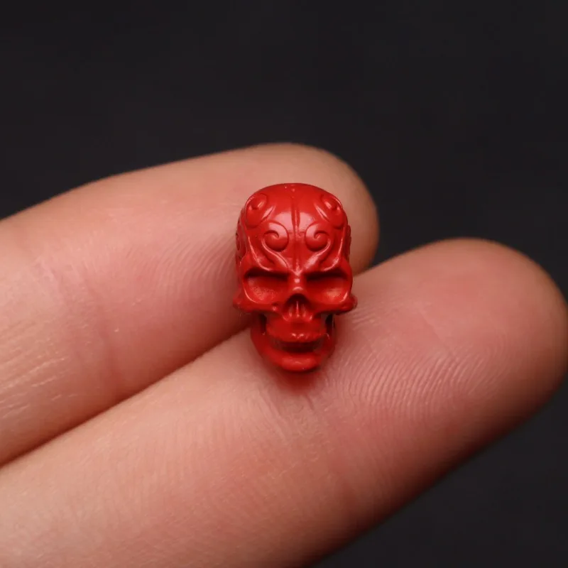 Natural cinnabar skull with bead back cloud pendant pendant jewelry accessories diyDIY bracelet accessories transfer