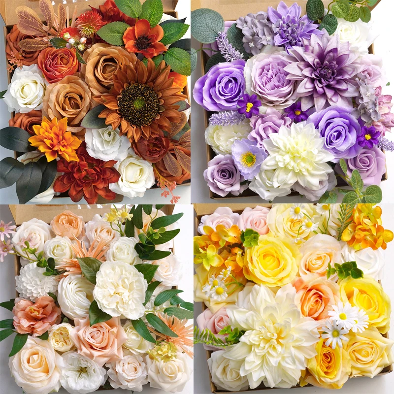 

Artificial Wedding Rose Flowers Combo Box Set for DIY Bouquets Centerpieces Arrangements Party Baby Shower Home Decorations